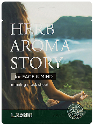 LSanic~Тканевая маска с экстрактом кедра и эффектом ароматерапии~Herb Aroma Story Cedar Relaxing Mas